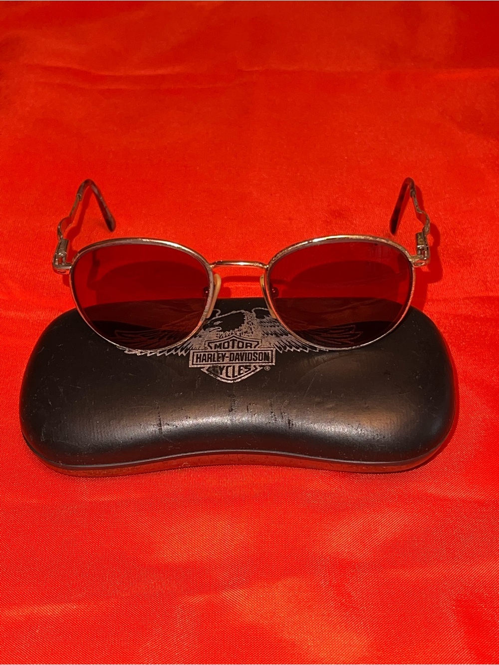 VTG Harley Davidson Prescription Sunglasses Gold Tone - Picture 1 of 7